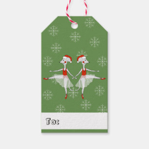 illusima Ballerina Mice Christmas Snowflakes Gift Tags