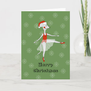illusima Ballerina Mouse Christmas Snowflakes Holiday Card