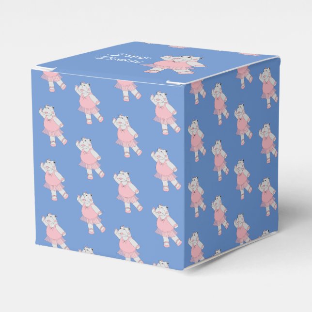 illusima Ballet Hippo Blue Birthday Gift Box/ Favour Box (Front Side)
