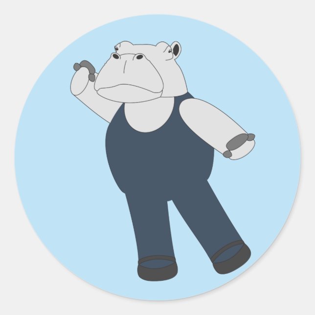 illusima Ballet Hippo Classic Round Sticker (Front)