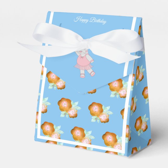illusima Ballet Hippo Gold Rose Birthday Gift/ Favour Box (Front Side)