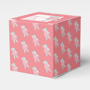 illusima Ballet Hippo Pattern Peach Birthday Party Favour Box