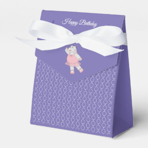illusima Ballet Hippo White Ribbon Birthday Party Favour Box