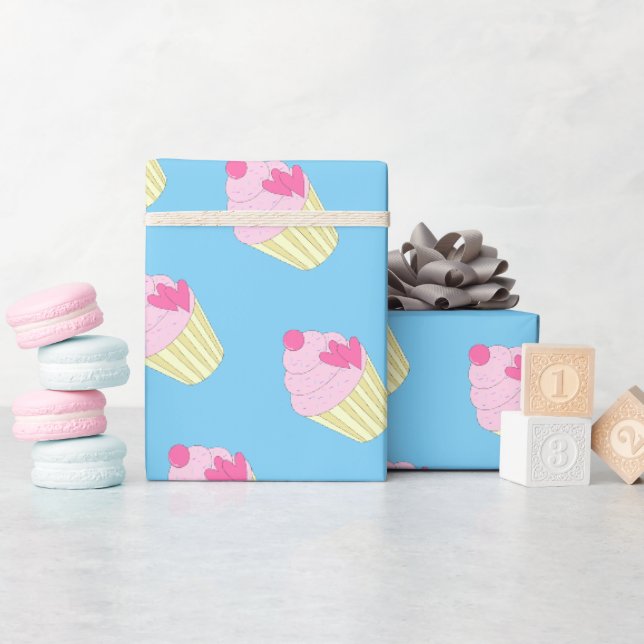 illusima Blue Gift Wrapping Paper (Baby Shower)