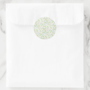illusima Blue, Green, Brown Confetti Party Classic Round Sticker
