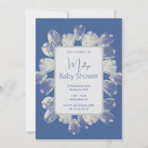 illusima Boho Blue Tulips Bouquet Baby Shower Invitation