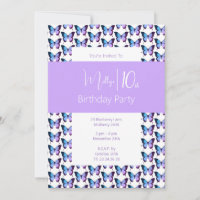 illusima Butterfly Pattern Purple 10th Birthday