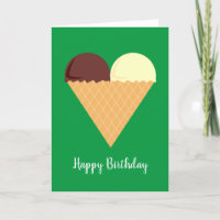 illusima Choc Banana Ice-Cream Green Birthday Card