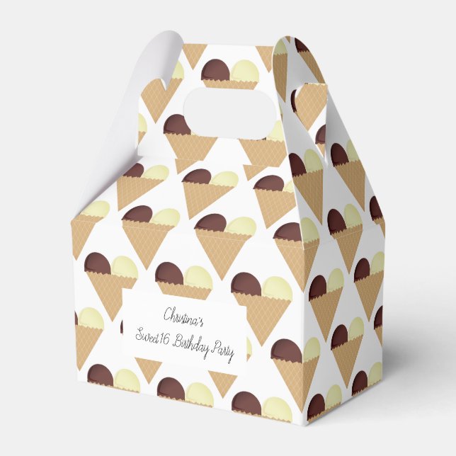 illusima Chocolate Ice-cream Classic Sweet 16 Favour Box (Front Side)