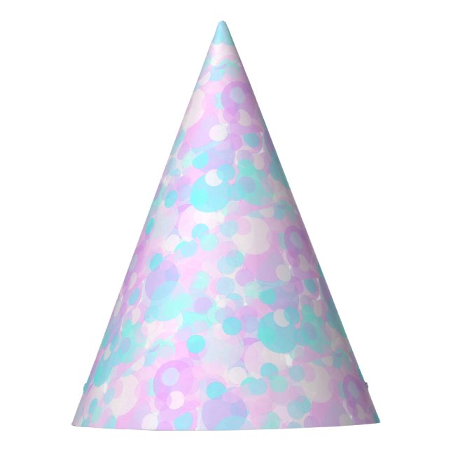 illusima Confetti Pink Purple Blue Pattern Party Hat (Front)