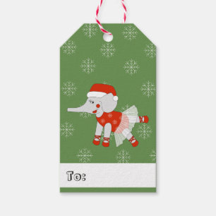 illusima Dancing Elephant Christmas Snowflakes Gift Tags