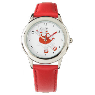 illusima Dancing Hippo Red Kids Watch