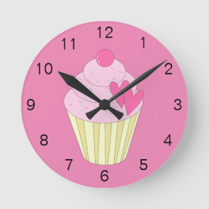 illusima Decorated Cupcake Round Clock