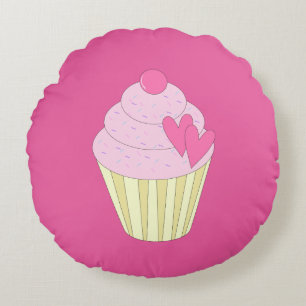 illusima Decorated Cupcake Round Cushion