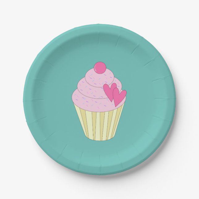 illusima Decorated Cupcakes Paper Plate (Front)