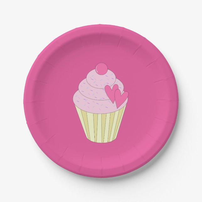 illusima Design Pink Paper Plate (Front)