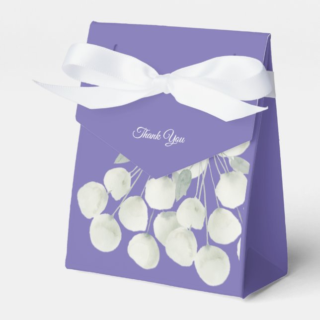 illusima Floral White Ribbon Thank You Favour Box (Front Side)