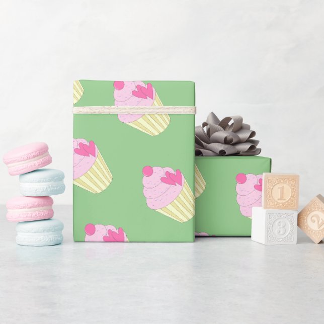 illusima Green Gift Wrapping Paper (Baby Shower)