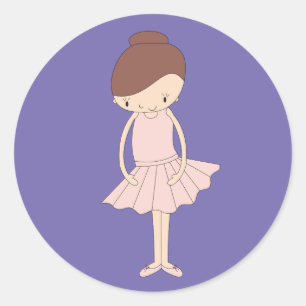 illusima Isabella Ballerina Purple Classic Round Sticker