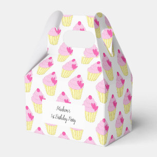 illusima Pink Frosting Cupcakes 1st Birthday Favour Box