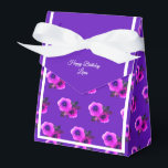 illusima Purple Flower Pattern Birthday Gift/ Favour Box<br><div class="desc">illusima White Ribbon Purple Flowers Pattern Birthday Party Gift Box/ Favour Box. Perfect for a child's themed birthday party.</div>