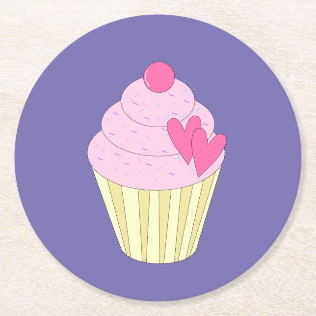 illusima Purple Round Paper Coaster (Front)