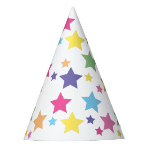 illusima Rainbow Big Stars White Party Hat