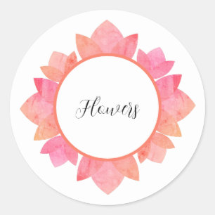 illusima Rainbow Gradient Lotus Flowers Classic Round Sticker
