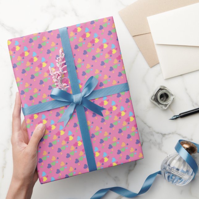 illusima Rainbow Love Hearts Wrapping Paper (Gifting)