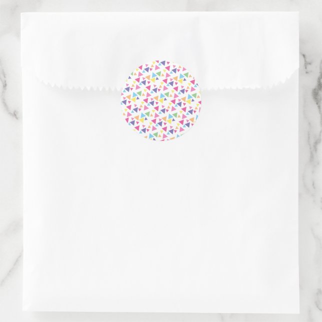illusima Rainbow Triangles Party Classic Round Sticker (Bag)