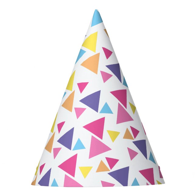 illusima Rainbow Triangles White Diagonal Party Hat (Front)