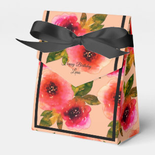 illusima Red Flower Watercolor Birthday Gift/ Favour Box