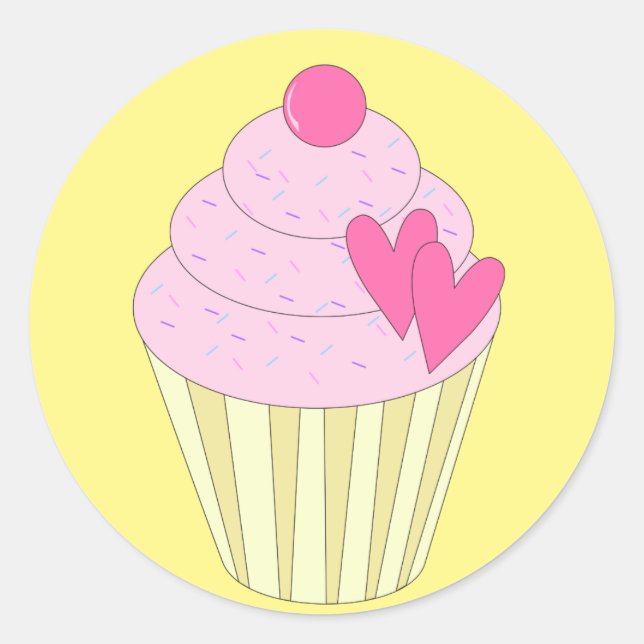 illusima Strawberry Cupcake Yellow Sticker (Front)