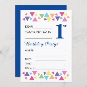illusima Triangles, Dark Blue Back, 1st Party Invitation