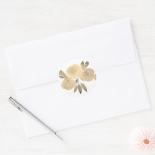 illusima Watercolour Sepia Roses Sweet 16 Classic Round Sticker