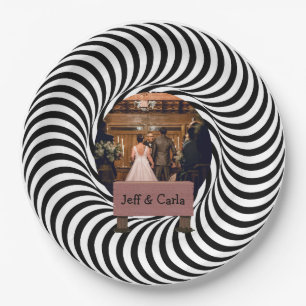 illusion 3D married Custom Dog Photo Paper Plate