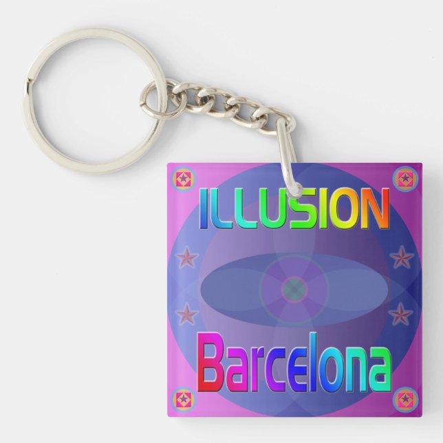 "ILLUSION Barcelona" Keychain! Key Ring (Front)