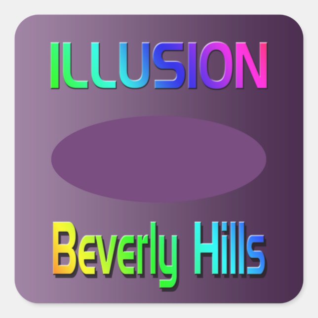 "ILLUSION Beverly Hills" Sticker! Square Sticker (Front)