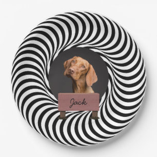 illusion christmas holiday Custom Dog Photo   Paper Plate