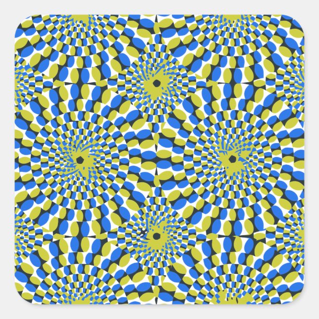 Illusion circle square sticker (Front)