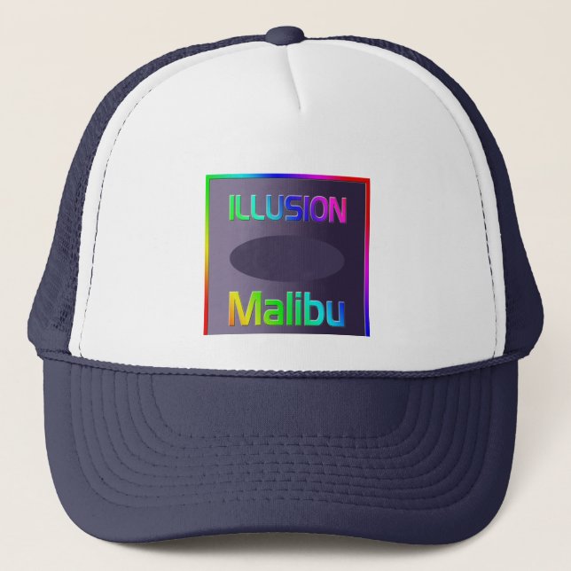"ILLUSION Malibu" Hat! Trucker Hat (Front)