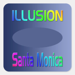 "ILLUSION Santa Monica" Sticker! Square Sticker