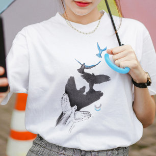 Illusions hands shadow birds T-Shirt top