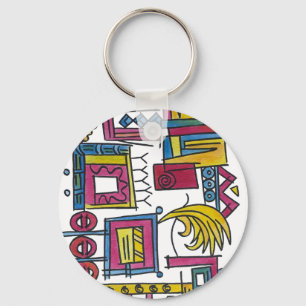 Illusory-Whimsical Abstract Watercolor Art Key Ring