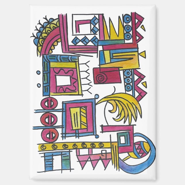 Illusory-Whimsical Abstract Watercolor Art Magnet (Front)