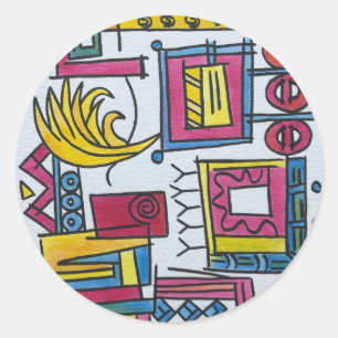 Illusory-Whimsical Hand Painted Watercolor Art Classic Round Sticker