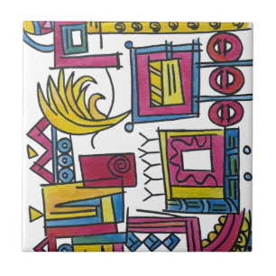 Illusory-Whimsical Modern Watercolor Art Ceramic Tile