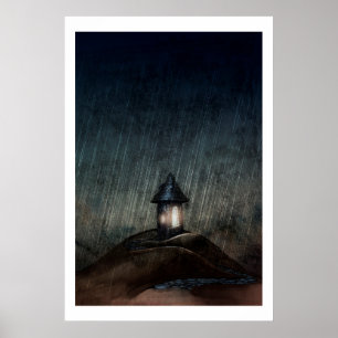 Illustrated Art Poster "Warm When It Rains"
