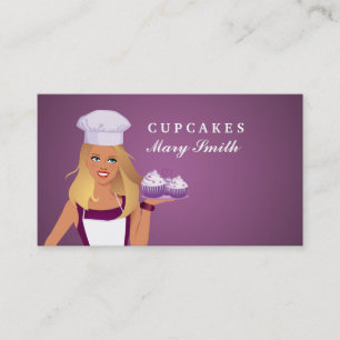 Illustrated Baker Business Card Blonde Style