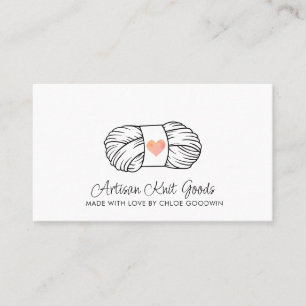 Illustrated Ball Of Yarn Knitting Business Card